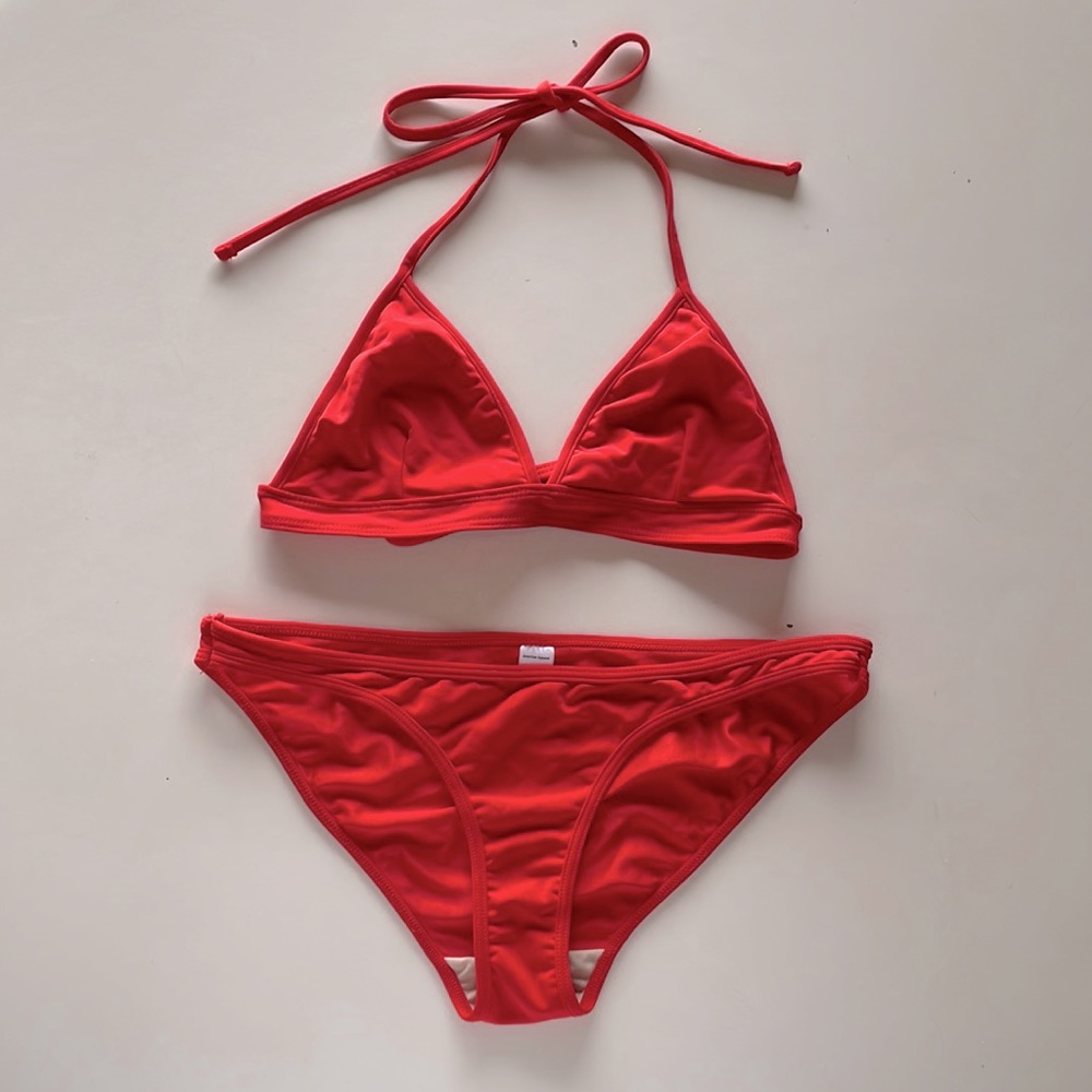 American Apparel Classic Girl Triangle Bikini Top and Bottom Medium